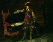 Paul Delaroche Cromwell and the corpse of Charles I painting
